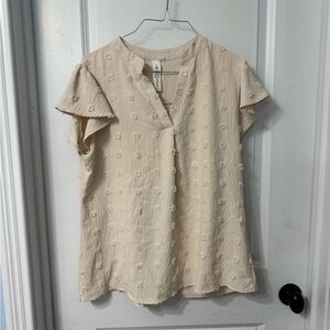 Cream Textured Women's Top